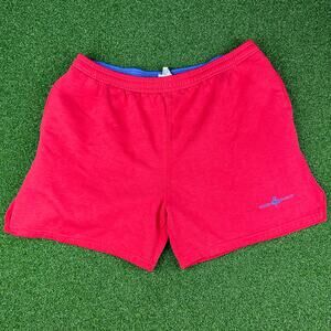 Vintage 90s ProSpirit Red Fleece Embroidered Pull On Sweat Shorts Sz L